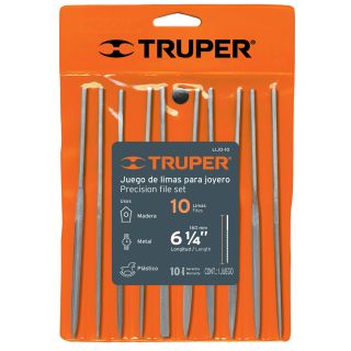 JUEGO DE 10 LIMAS PARA JOYERO, TRUPER Código: 15239