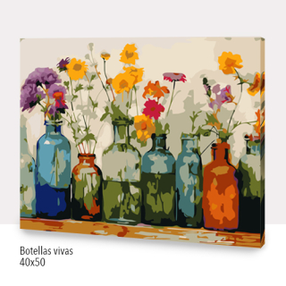 Paint by Numbers Botellas vivas 40x50cm