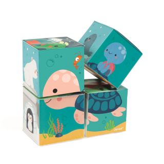 4 cubos rompecabezas juguete de baño