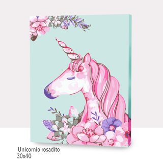 Paint by numbers Unicornio rosadito 30x40cm