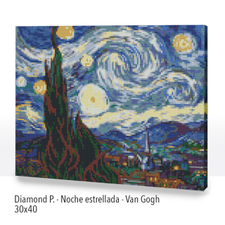 Diamond Painting Noche estrellada - van gogh 30x40cm