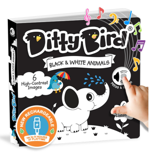 Ditty Bird Animales en blanco y negro (Inglés)