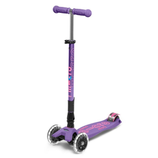 Scooter Micro Maxi Deluxe Foldable Led Morado