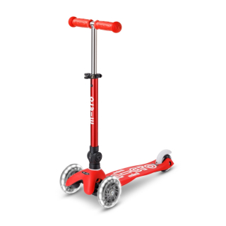Scooter Micro Mini Deluxe Foldable Led Rojo