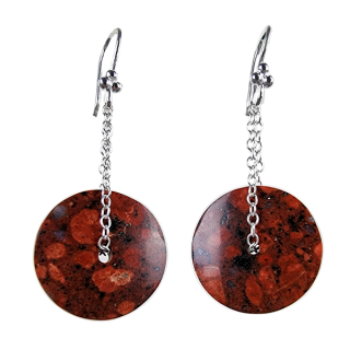 Aretes modelo Órbita 2 de piedra Rosophia con plata