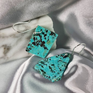 Aretes Crisocola – Diseño Mismatched (Pares Únicos)