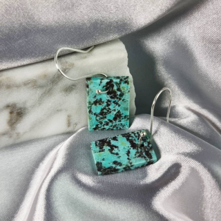 Aretes Crisocola – Geometría Bauhaus