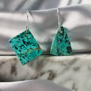 Aretes Crisocola – Diseño Mismatched