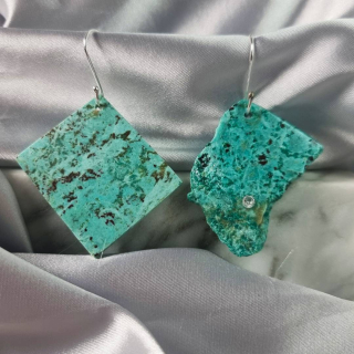 Aretes Crisocola – Diseño Mismatched (Pares Únicos)