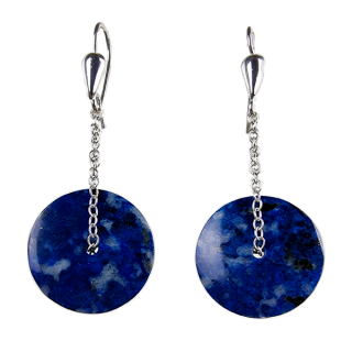 Aretes modelo Órbita 2 de Lapislázuli con plata