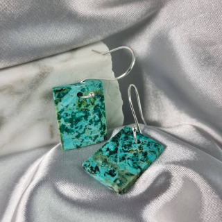Aretes Crisocola – Geometría Bauhaus