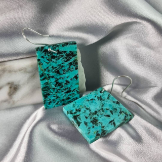 Aretes Crisocola – Diseño Mismatched (Pares Únicos)