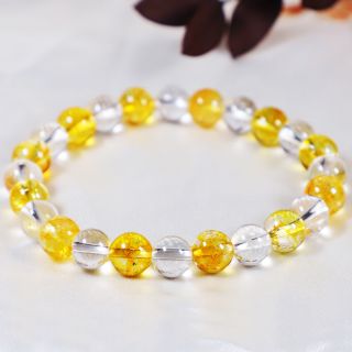 Brazalete de Faux Citrina con Cuarzo