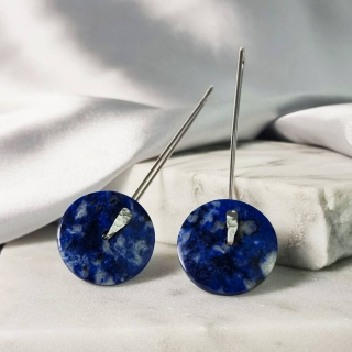 Aretes modelo Órbita de Lapislázuli con plata