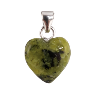 Colgante de Corazón de Lizardita con plata