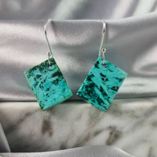 Aretes Crisocola – Geometría Bauhaus