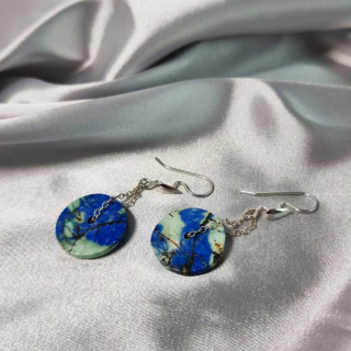 Aretes Orbita – Azurita & Malaquita en cadena