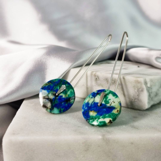 Aretes modelo Órbita de Azurita con plata (Edición Limitada)