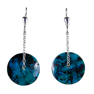 Aretes modelo Órbita con discos de crisocola