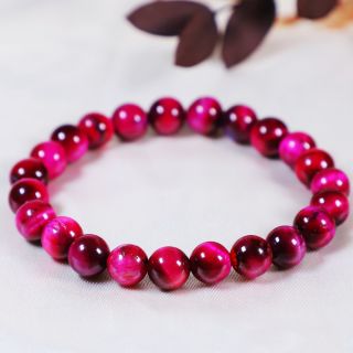 Brazalete de Piedra Ojo de Tigre Morado