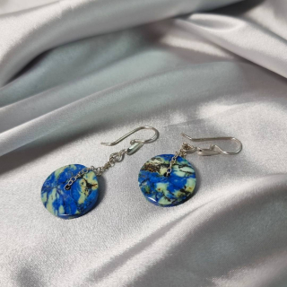 Aretes Orbita – Azurita & Malaquita en cadena