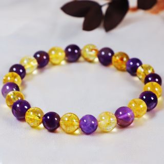 Brazalete de Amatista con Faux Citrina