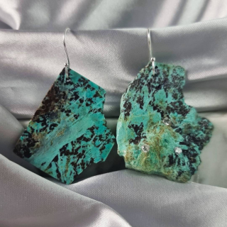 Aretes Crisocola – Diseño Mismatched (Pares Únicos)