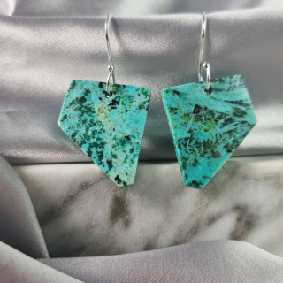 Aretes Crisocola – Geometría Bauhaus
