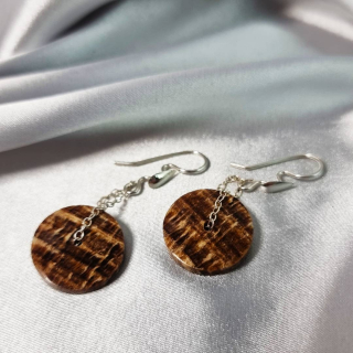 Aretes Orbita – Aragonita Peruana en cadena de plata