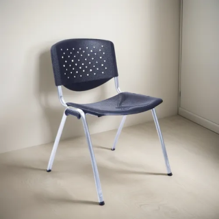 Silla Fija De Visita Prisma Tubo Gris