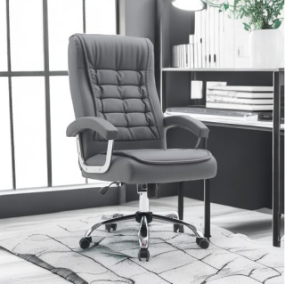 Silla Ergonómica Presidente Cronos Gris Cuero