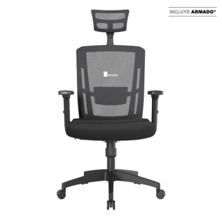 Silla Delphi II Presidente Negro Base Nylon
