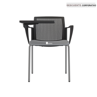 Logan Universitario Microperforado y Tapizado, Patas Gris