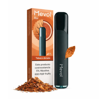 Vape Mevol Bar 800 Puffs Tobacco Golden 5% Nicotina