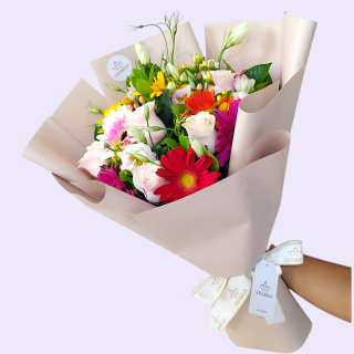 SUSCRIPCION 6 GERBERAS CON ROSAS