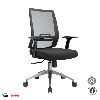 Silla Ergonómica Think Gerente Brazos 3D Aluminio Negro Althea Confort