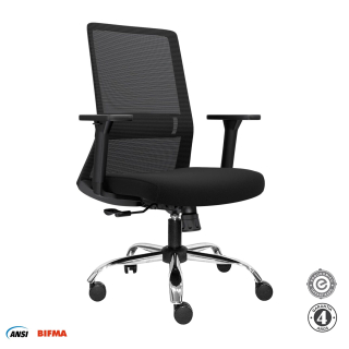 Silla Ergonómica Twist Gerente Cromado Negro Althea Confort