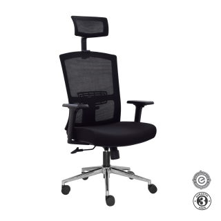 Silla Ergonómica Corp Presidente Cromado Negro Althea Confort