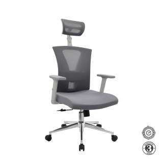 Silla Ergonómica Niza Presidente Gris Cromado Althea Confort