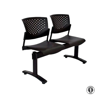 Tandem De Espera Butterfly Ve Negro 2 Asientos Estructura Negro Althea Confort