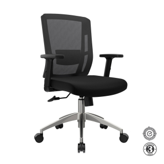 Silla Ergonómica Delphi II Gerente Syncro Brazos 3D Aluminio Negro Althea Confort