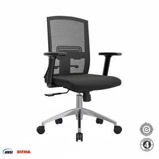 Silla Ergonómica Monk Syncro Gerente Aluminio Negro Althea Confort