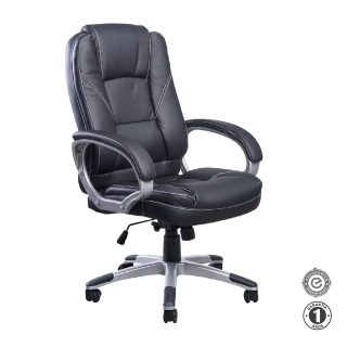 Silla Ergonómica Lux Presidente Cuero Negro Althea Confort