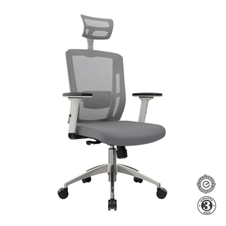 Silla Ergonómica Delphi II Presidente Syncro Brazos 3D Aluminio Gris Althea Confort