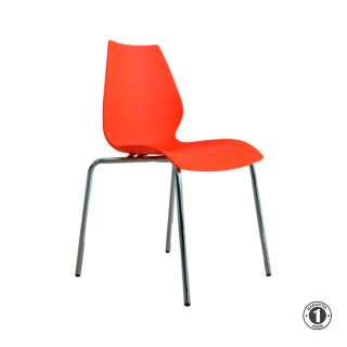 Silla Fija De Comedor Diseño Brenda Naranja Althea Confort