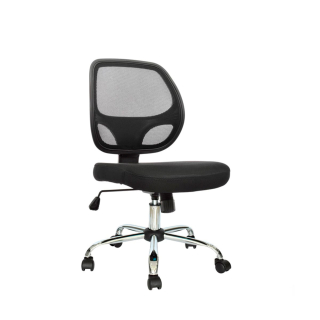 Silla Giratoria Mali Sin Brazos Cromada Negro Althea Confort