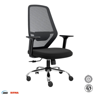 Silla Ergonómica Icon Gerente Cromado Negro Althea Confort