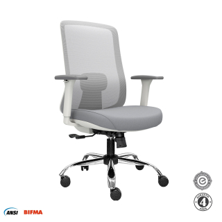 Silla Ergonómica Milano Gerente Cromado Gris Althea Confort