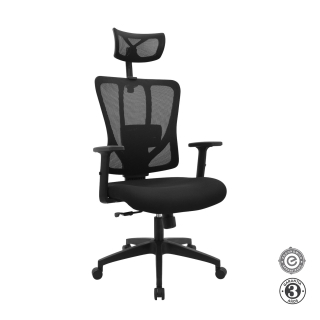 Silla Ergonómica Liam Presidente Nylon Negro Althea Confort