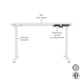 Escritorio Up Con Display Eléctrico Blanco Althea Confort
